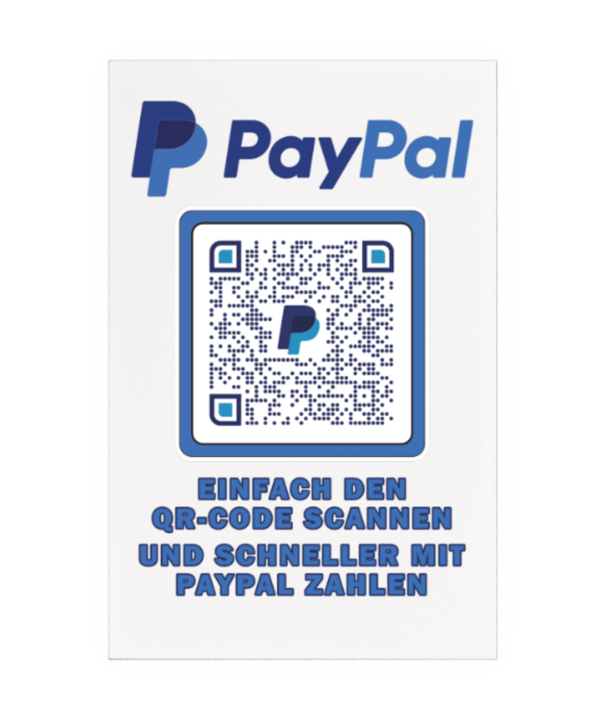 Aufsteller Paypal QR-Code zur Bezahlung | Unternehmen Gastronomie, Dienstleistung