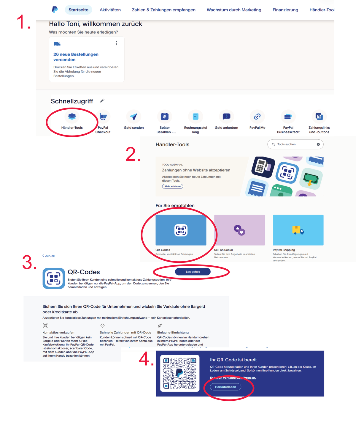 Aufsteller Paypal QR-Code zur Bezahlung | Unternehmen Gastronomie, Dienstleistung