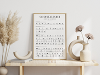 Saisonkalender Obst und Gemüse | Poster Küche SW