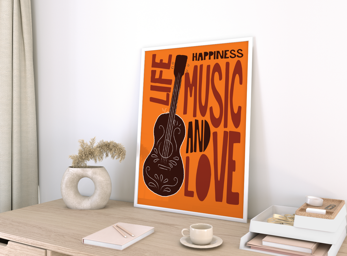 Das Bild zeigt das Poster mit Rahmen (das Poster wird ohne Rahmen geliefert).