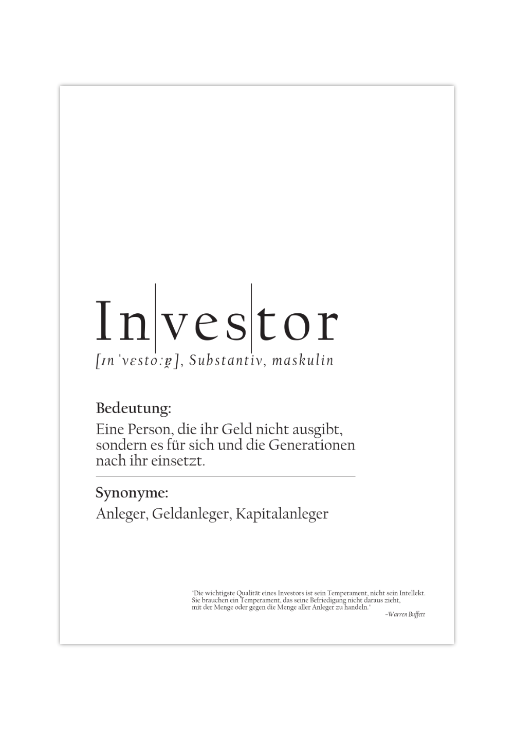 Brsen Poster Investor Definition | Aktien Bild mit Zitat MrTKBooker Brsen Poster Investor Definition | Aktien Bild mit Zitat MrTKBooker