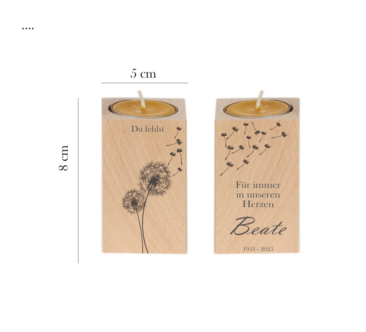 Trauergeschenk Trauerlicht | Trauer Trauerkerze personalisiert Holz