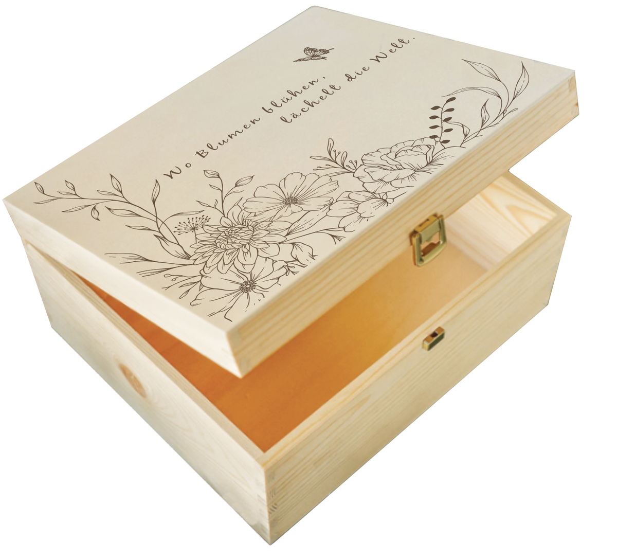 blumensamen aufbewahrung Personalisierte Saatgutbox Holz | Samenkiste mit Blumenmuster & Spruch