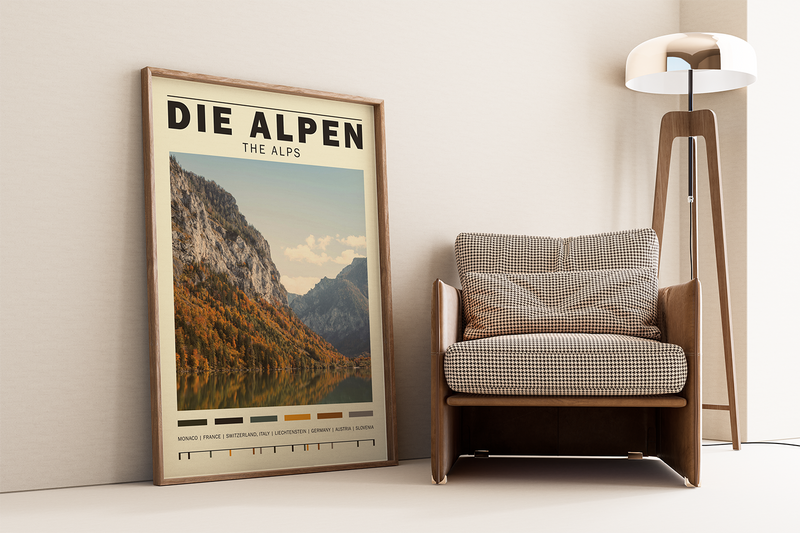 Tauchen Sie ein in die majestätische Schönheit der Alpen mit diesem atemberaubenden Poster.