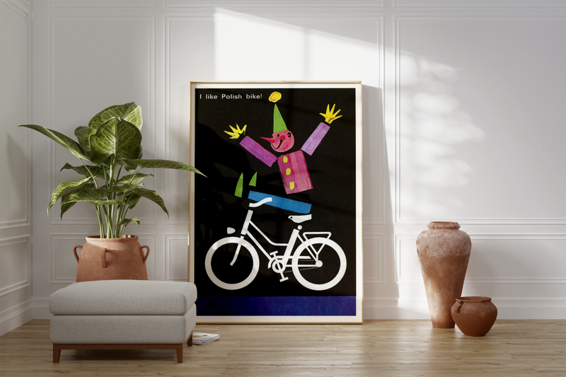 Bei dem Poster handelt es sich um den Nachdruck einer holländische Fahrrad-Werbung von Fongers Fahrrädern aus dem niederländischen Middelburg.