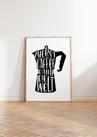 Dieses Kaffeeposter ist die ideale Küchendeko für Espresso Liebhaber.