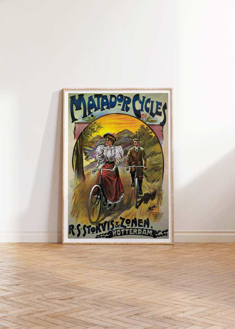 Bei dem Poster handelt es sich um den Nachdruck einer Werbung für Matador Fahrräder Rotterdam