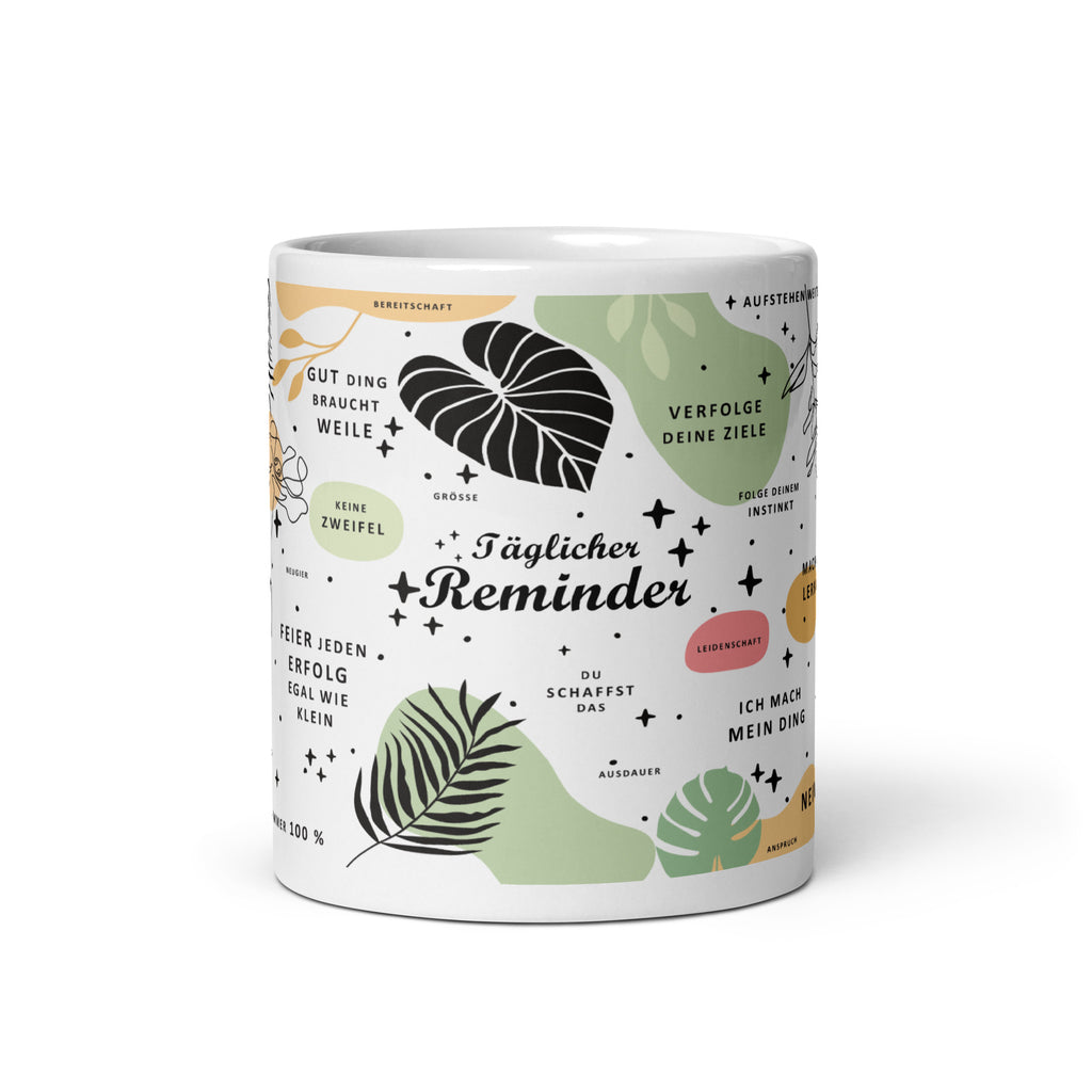 Die Tasse im floralen Design nutzt dir als täglicher Motivator. Auf der Kaffeetasse sind unterschiedliche Sprüche mit motivierenden und inspirierenden Sprüchen.