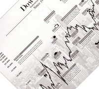 Dieses Aktienposter mit historischem Aktienchart zeigt den hundert Jahre Chart des Dow Jones Industrial Average inklusive historische Ereignisse. 