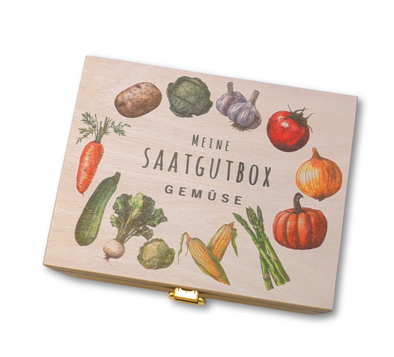 Personalisierte Saatgutbox Holz