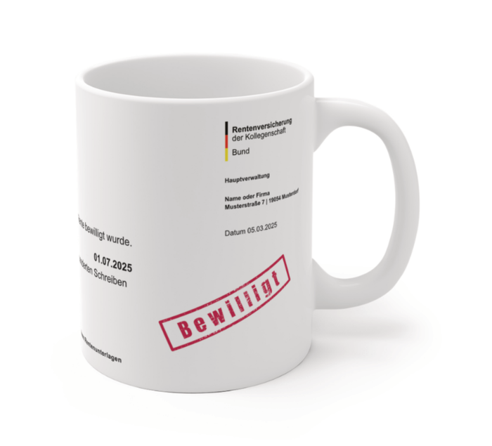 Die perfekte Tasse zum Renteneintritt. Überraschen Sie Ihre Kollegen, Freunde oder Familienmitglieder mit dieser einzigartigen und humorvollen Tasse zum Renteneintritt. 