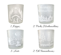 Teelichtglas zu Weihnachten.