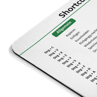 Mauspad Excel Shortcuts deutsch Grün 22 x 19 cm