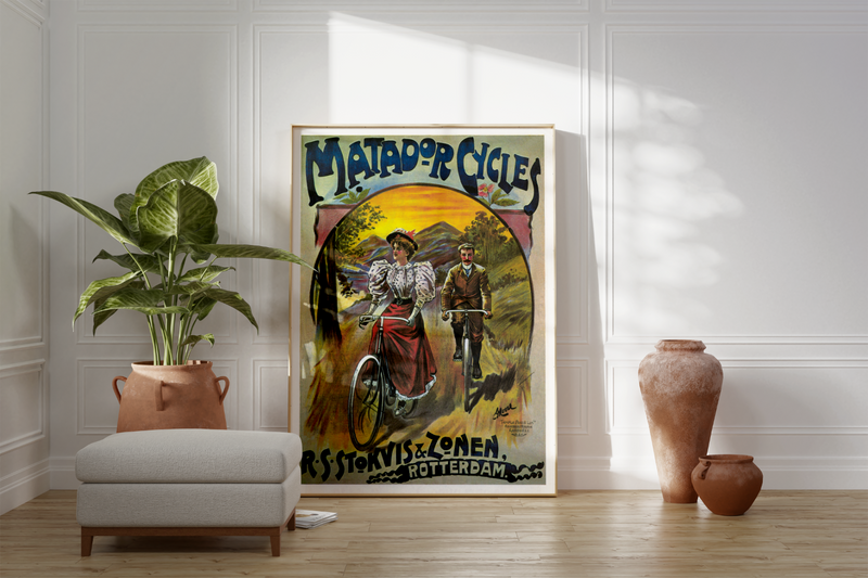 Bei dem Poster handelt es sich um den Nachdruck einer Werbung für Matador Fahrräder Rotterdam