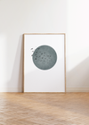 Poster Vogelschwarm vor Sonne | grau