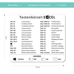 Aufkleber Tastenkürzel Excel für Windows | Laptop Shortcuts transparent