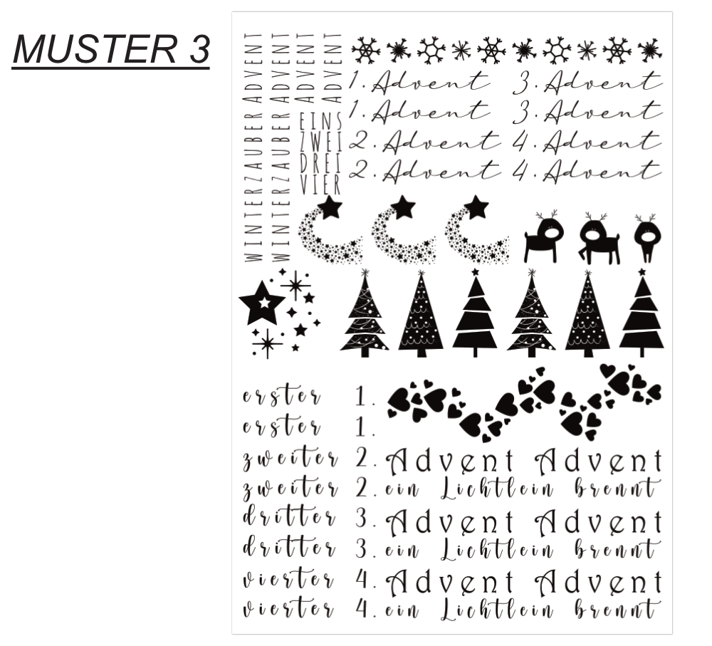 Verleih deiner Weihnachtsdekoration einen besonderen Touch mit unseren Rub-On Aufklebern, auch bekannt als Transferfolie.