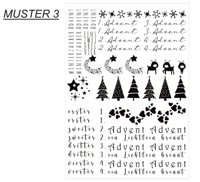 Verleih deiner Weihnachtsdekoration einen besonderen Touch mit unseren Rub-On Aufklebern, auch bekannt als Transferfolie.