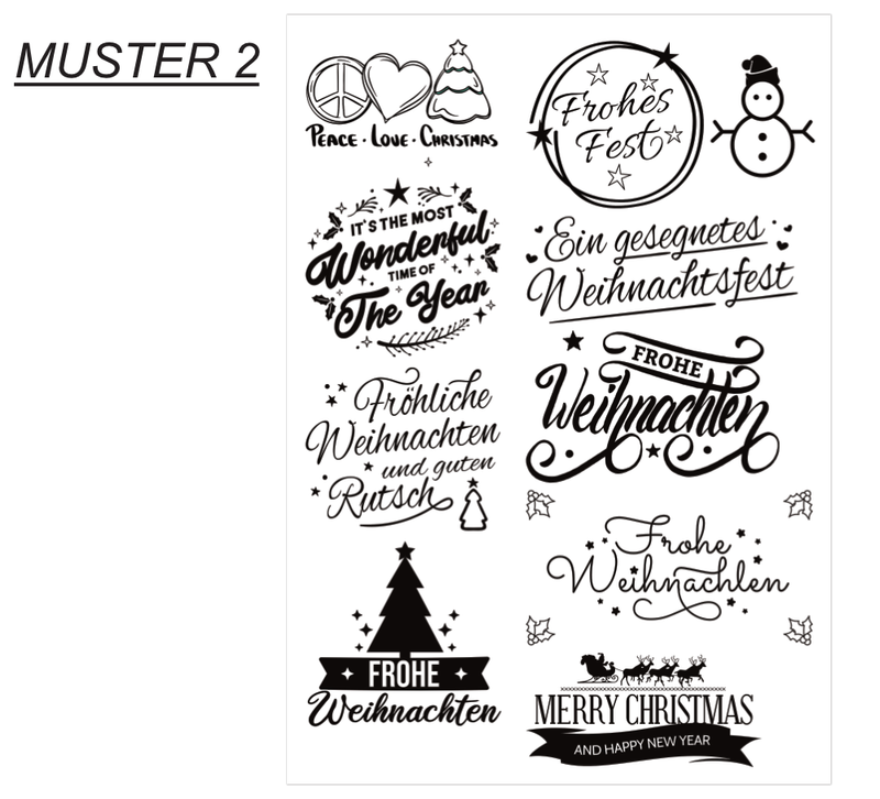 Verleih deiner Weihnachtsdekoration einen besonderen Touch mit unseren Rub-On Aufklebern, auch bekannt als Transferfolie.