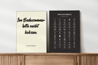 Dieses witzige Badezimmer Poster in Beige und Schwarz mit dem Spruch "Im Badezimmer bitte nicht koksen."