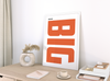 Dieses Poster im minimalistischen Stil zeigt den motivierenden Spruch "Dream BIG" in oranger Schrift. 