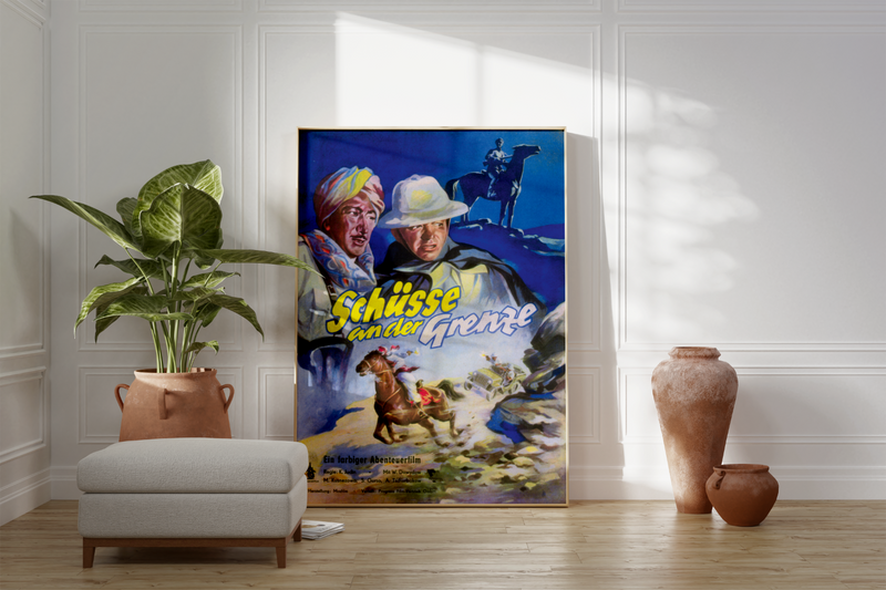 Bei dem Poster handelt es sich um den Nachdruck eines Filmplakates aus DDR zum Film " Schüsse an der Grenze".