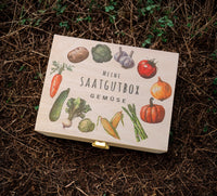 Personalisierte Saatgutbox Holz | Samenkiste farbig bedruckt oder graviert | Garten-Geschenk