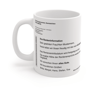 Die perfekte Tasse zum Renteneintritt. Überraschen Sie Ihre Kollegen, Freunde oder Familienmitglieder mit dieser einzigartigen und humorvollen Tasse zum Renteneintritt. 
