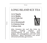 Das Set enthält 9 große Kühlschrankmagnete mit unterschiedlichen Cocktailrezepten.