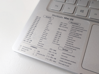 Aufkleber Tastenkürzel MacOS | Shortcuts MacBook transparent englisch 8,5 x 8 cm
