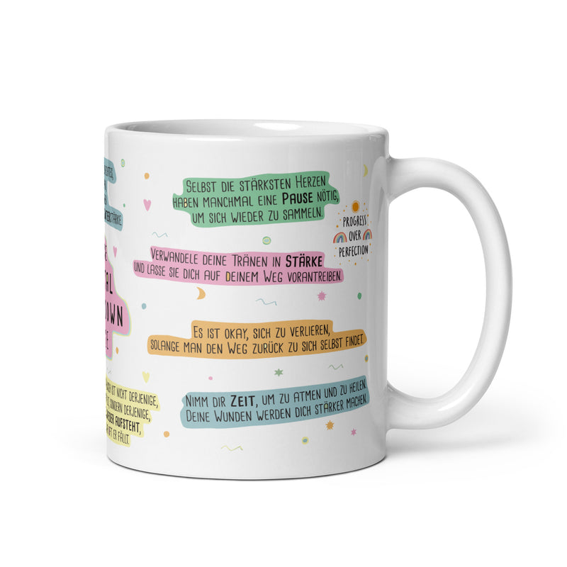 Diese motivierende Tasse hilft dir über deinen mentalen Breakdown hinüber. 