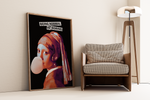 Poster Mädchen mit Perlenohring Spruch lustig