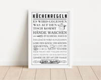 Dieses witzige Küchenposter zeigt die Regeln für deine Küche, mit lustigen Sprüchen ist es die ideale Wanddeko für dein Lieblingszimmer.
