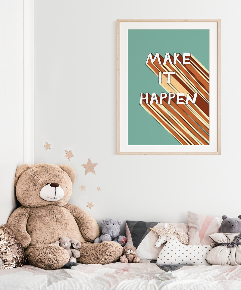 Dieses tolle Motivationsbild im Boho Stil mit verschiedenen Farben ist die perfekte Deko für dein Büro, Kinderzimmer oder Wohnzimmer