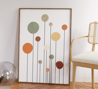 Abstrakte Boho-Blume als stilvolles Poster für Wohnzimmer oder Schlafzimmer.