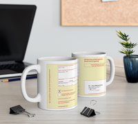 Personalisierte Krankenschein-Tasse für humorvolle Büro-Momente! Hochwertige Keramik, 0,3L, Panorama-Druck, spülmaschinenfest. Jetzt individuell anpassen & bestellen!