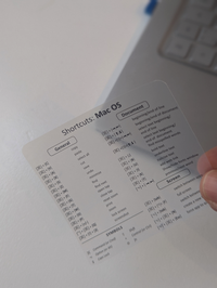 Aufkleber Tastenkürzel MacOS | Shortcuts MacBook transparent englisch 8,5 x 8 cm