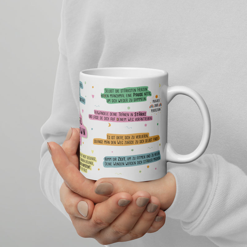 Diese motivierende Tasse hilft dir über deinen mentalen Breakdown hinüber. 