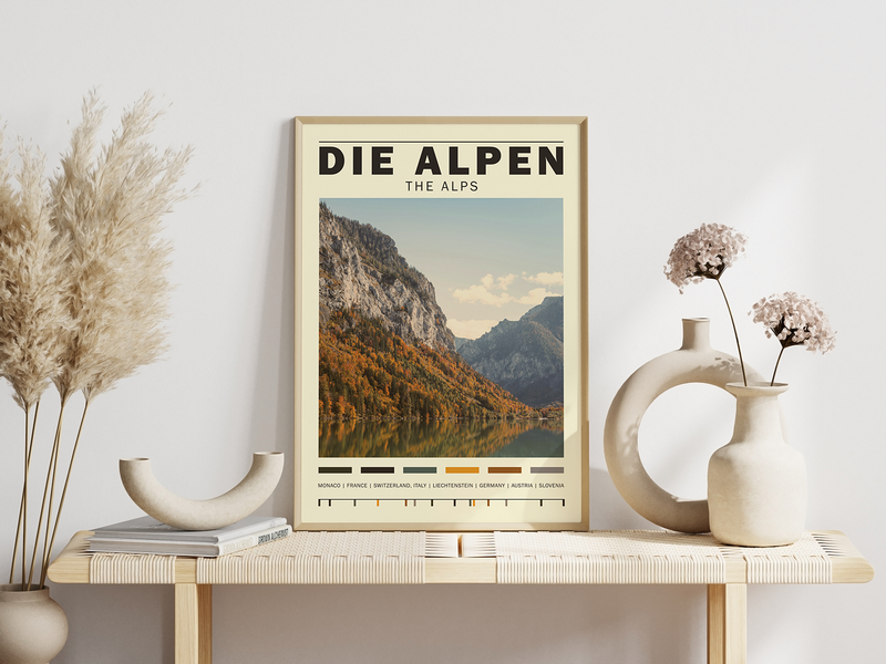 Tauchen Sie ein in die majestätische Schönheit der Alpen mit diesem atemberaubenden Poster.