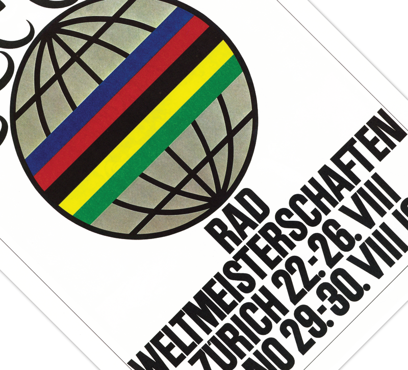 Bei dem Poster handelt es sich um den Nachdruck einer Werbung für die Radweltmeisterschaft 1953 in Zürich und Lugano (Schweiz).