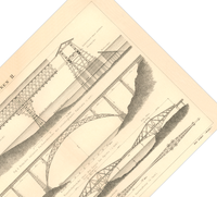 Das Poster zu verschiedenen Brücken ist eine Vintage Lithographie aus Meyers Koversations-Lexikon aus dem Jahr 1890.