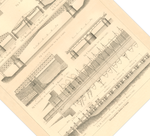 Das Poster zu verschiedenen Brücken ist eine Vintage Lithographie aus Meyers Koversations-Lexikon aus dem Jahr 1890