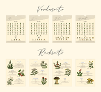 Saisonkalender mit Vintage-Illustrationen zeigt monatlich Wildkräuter & Pilze. Mit Infos zu Ernte, Nutzung & Fundort. Hochwertiger A4-Druck – ideal für Küche oder als Geschenk.