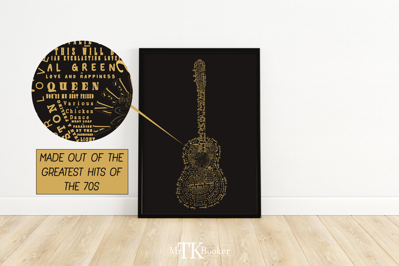 Gitarre Musik Poster | Lieder der 70er