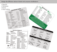 Aufkleber Tastenkürzel MacOS | Sortcuts MacBook deutsch ca. 8,5 x 8 cm