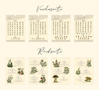 A4-Wandkalender mit historischen Illustrationen von Wildpflanzen, Kräutern und Pilzen aus der Zeit um 1900; Monatsübersicht mit saisonalen Pflanzen, hochwertiger Fineart-Druck auf Premium-Papier, Vintage-Design mit schwarzer Spiralbindung.