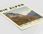 Tauchen Sie ein in die majestätische Schönheit der Alpen mit diesem atemberaubenden Poster.