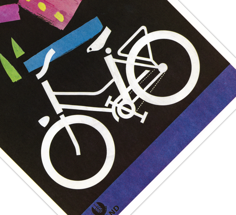 Bei dem Poster handelt es sich um den Nachdruck einer holländische Fahrrad-Werbung von Fongers Fahrrädern aus dem niederländischen Middelburg.