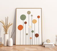 Abstrakte Boho-Blume als stilvolles Poster für Wohnzimmer oder Schlafzimmer.