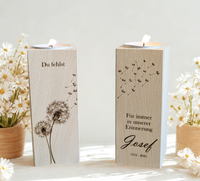 Trauerlicht als stilvolles Trauergeschenk aus Glas mit Gravur – Erinnerungskerze für Trost und Anteilnahme.